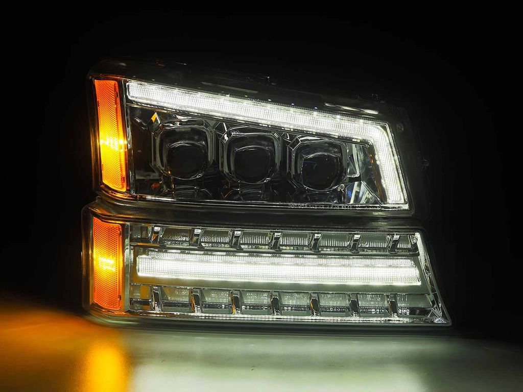 2003-2006 Silverado/Avalanche NOVA-Series LED Projector Headlights Alpha-Chrome