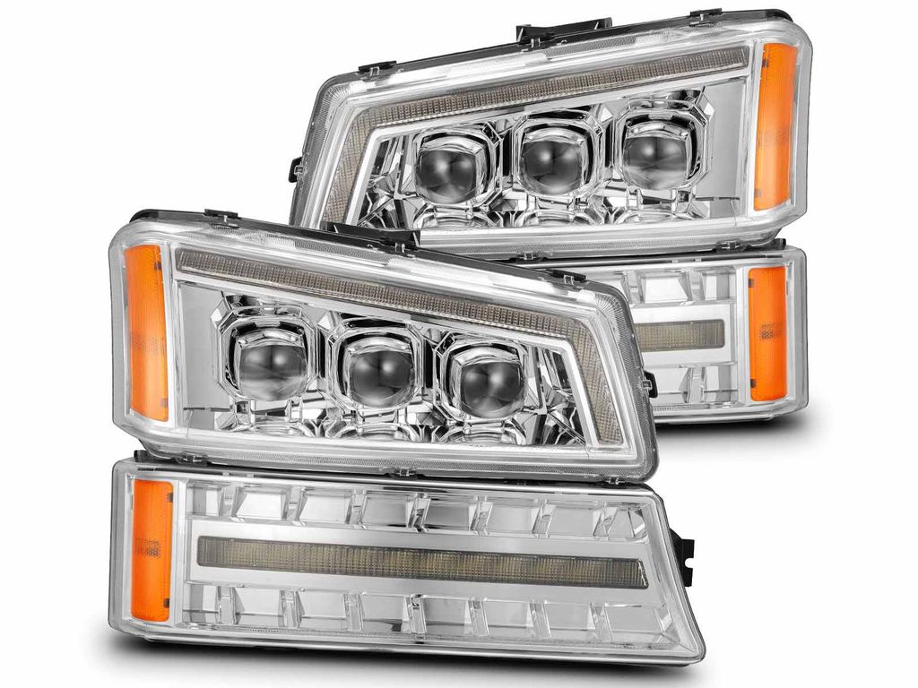 2003-2006 Silverado/Avalanche NOVA-Series LED Projector Headlights Alpha-Chrome