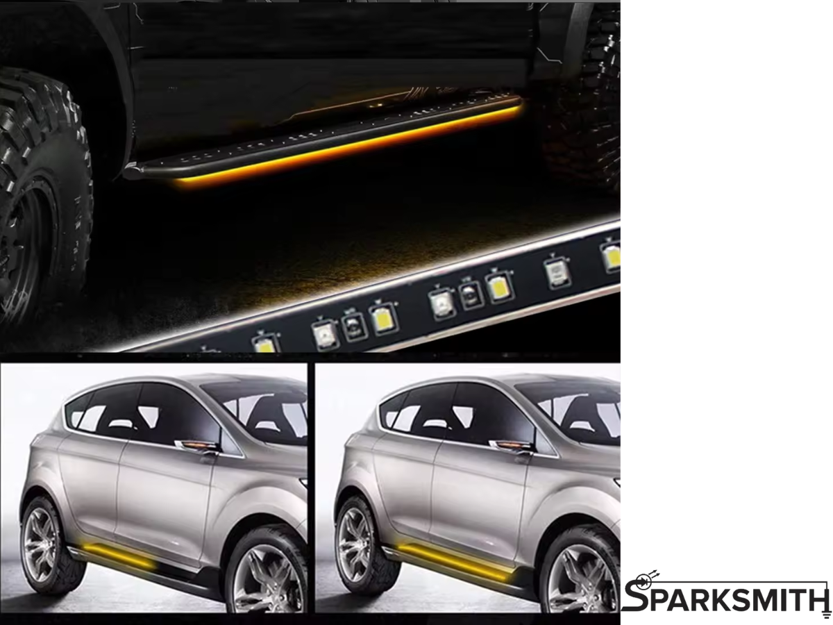 LED Running Board Light for Crew Cab Trucks, Switchback White/Amber Side Marker Kit