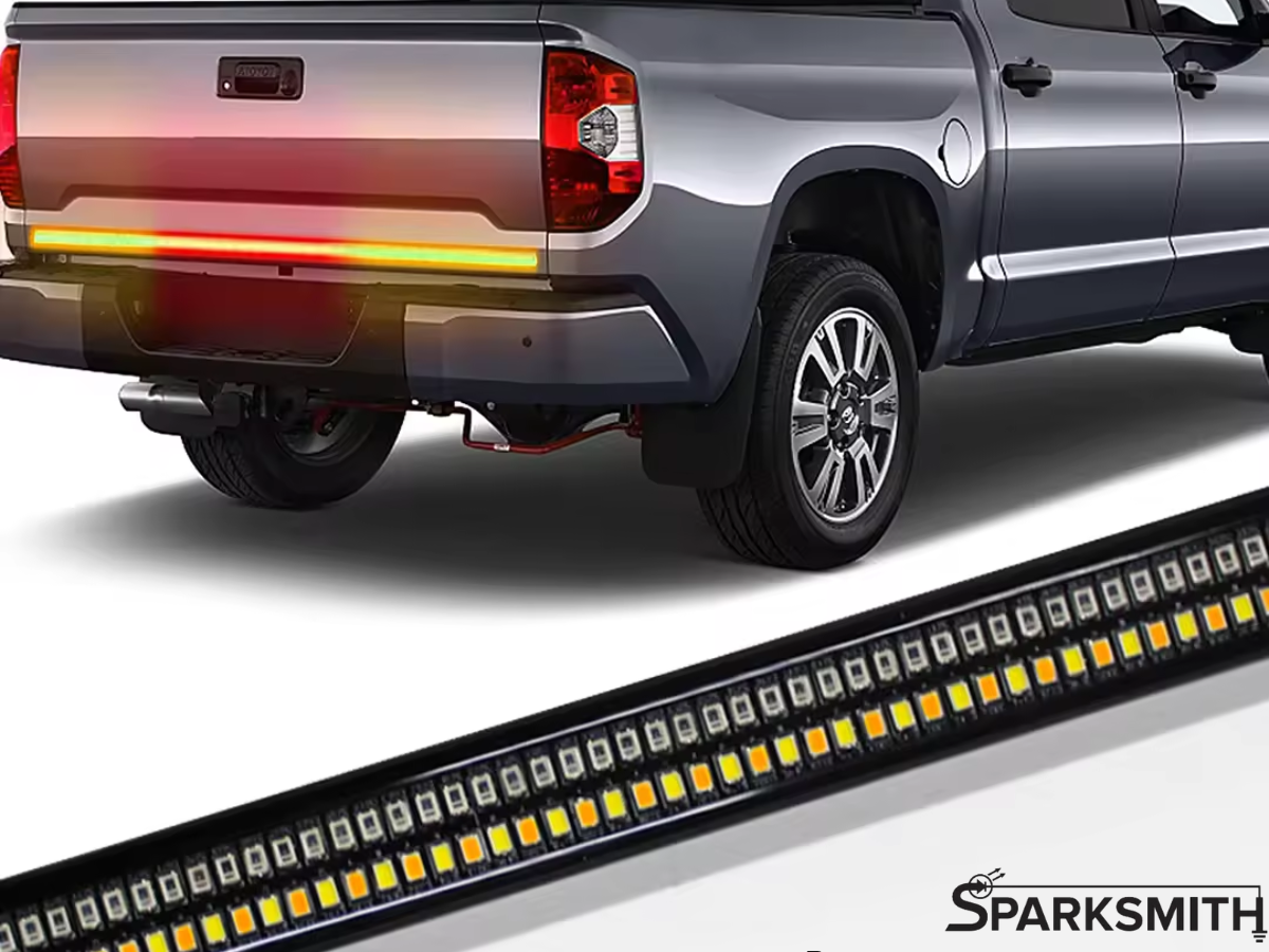 Double Row, 5-Function, Rigid Tailgate Bar: Animated Startup, Sequential Amber Turn