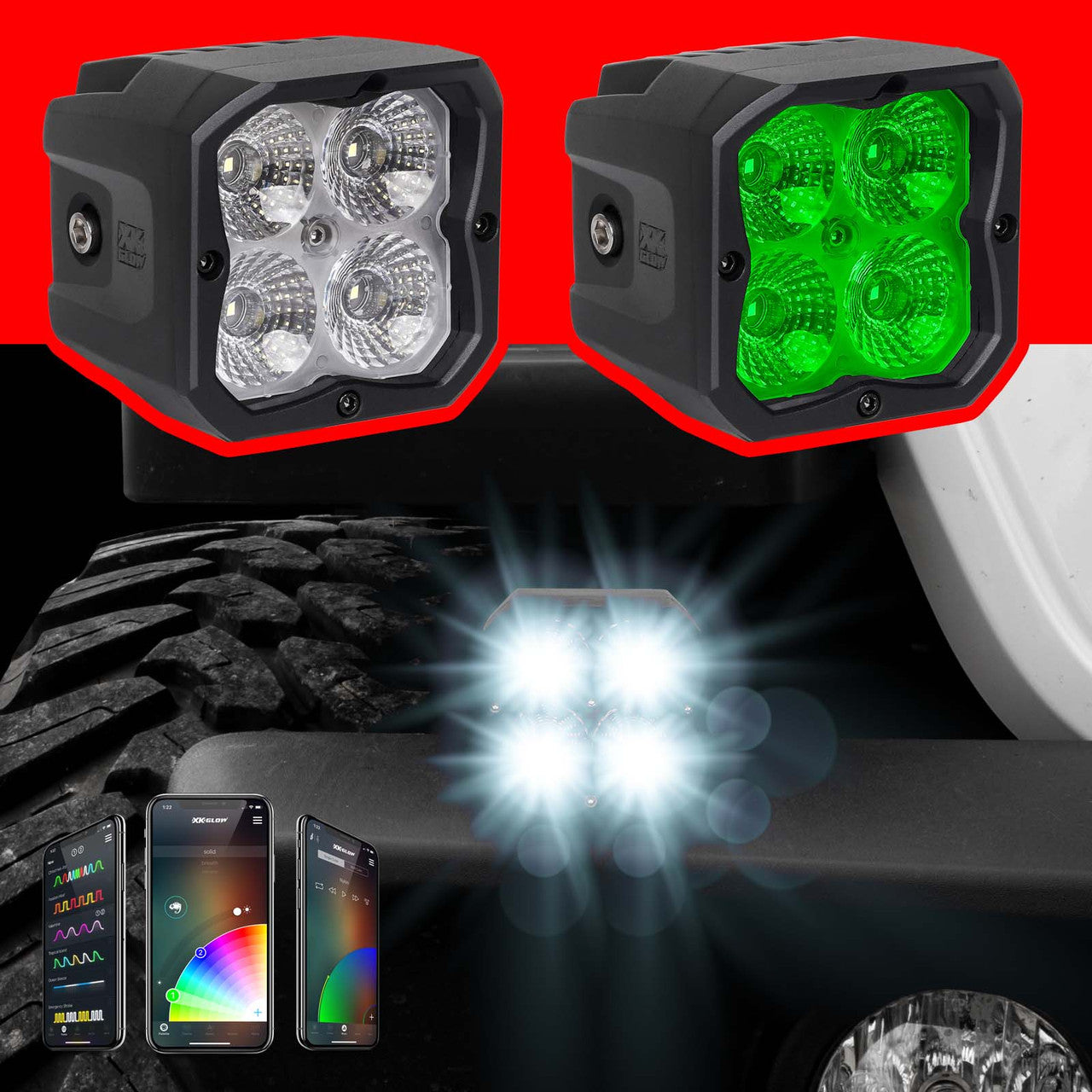 2PC C3 SAE CUBE LIGHT KIT| XKCHROME SMARTPHONE APP