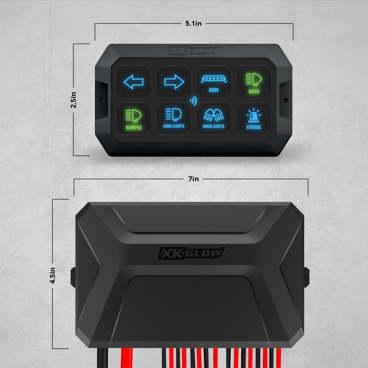 XKCOMMAND OFF ROAD SWITCH PANEL WITH BLUETOOTH-CONTROLLED APP