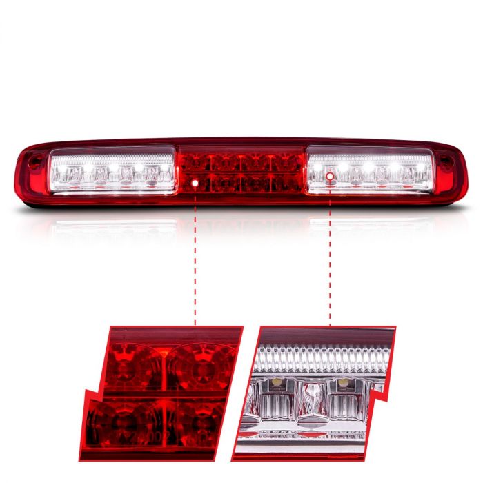 CHEVY SILVERADO / GMC SIERRA 99-07 LED 3RD BRAKE LIGHT CHROME RED/ CLEAR LENS