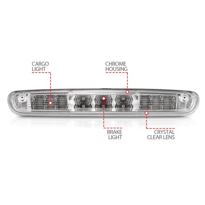 CHEVY SILVERADO / GMC SIERRA 07-13 LED 3RD BRAKE LIGHT CHROME