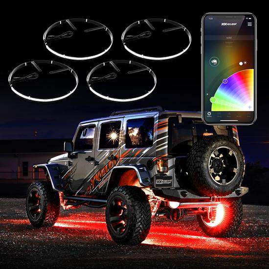 XKGlow LED  Wheel Ring Light Kit XKchrome App controlled w/ Turn Signal Function