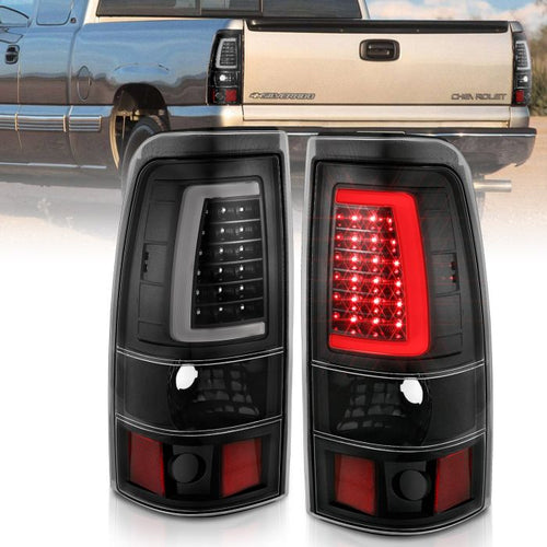 CHEVY SILVERADO 03-06 1500/2500/3500 / 07 SILVERADO CLASSIC LED C BAR STYLE TAIL LIGHT BLACK (SINGLE REAR WHEEL