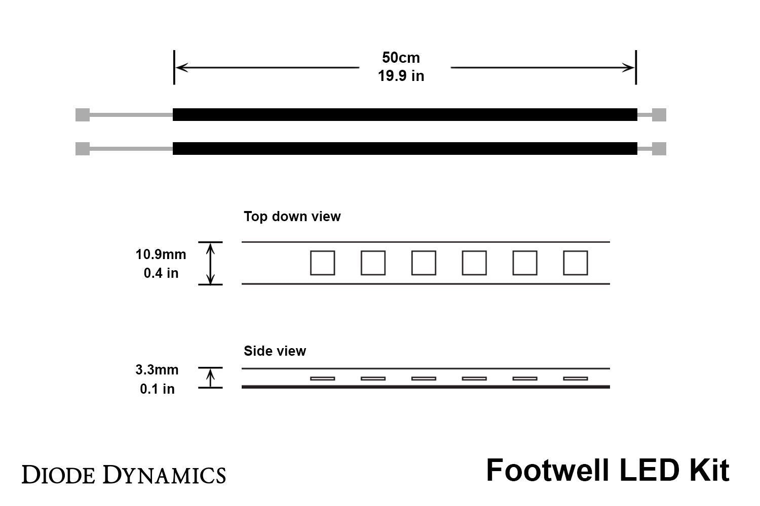 DIODE DYNAMICS: Single-Color Footwell LED Kit