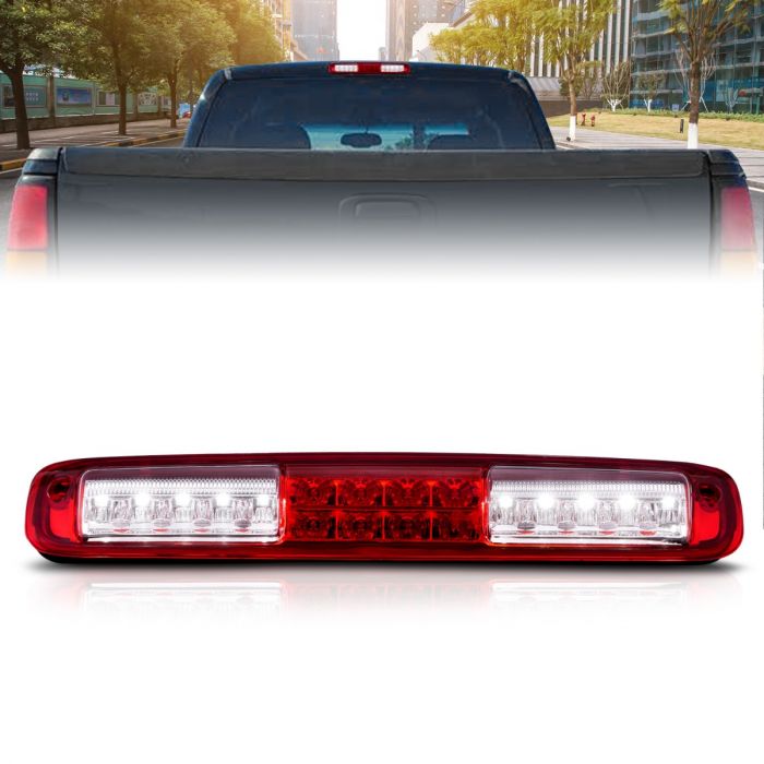 CHEVY SILVERADO / GMC SIERRA 99-07 LED 3RD BRAKE LIGHT CHROME RED/ CLEAR LENS