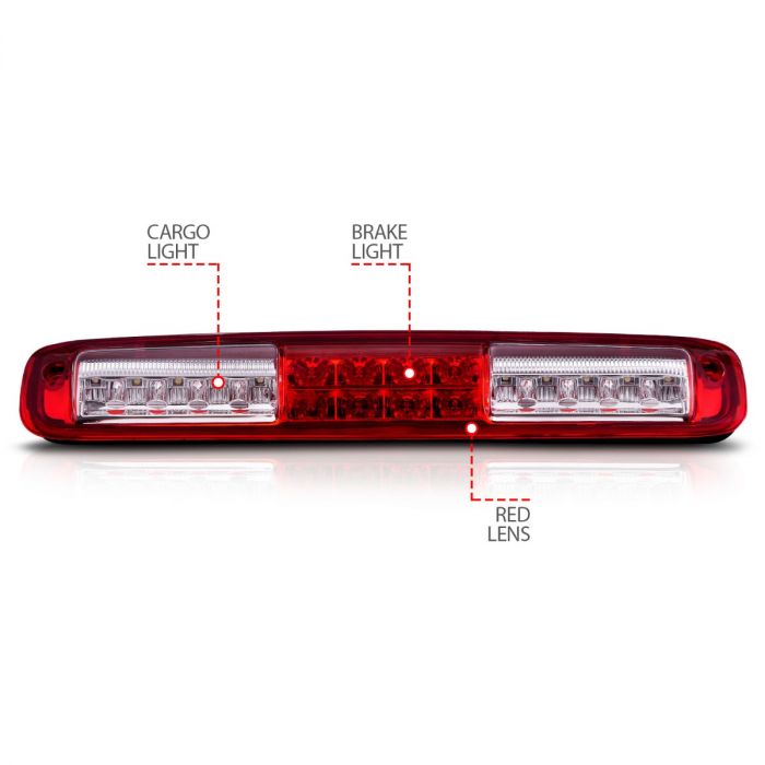 CHEVY SILVERADO / GMC SIERRA 99-07 LED 3RD BRAKE LIGHT CHROME RED/ CLEAR LENS